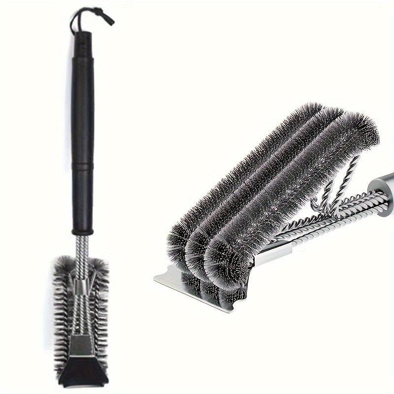 Grill Brush And Scraper BBQ Cleaner Triple Scrubber Extra Strong Wire Bristles