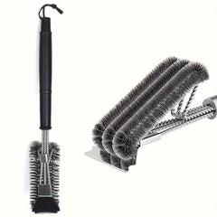 Grill Brush And Scraper BBQ Cleaner Triple Scrubber Extra Strong Wire Bristles