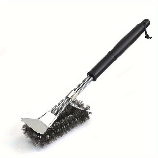 Grill Brush And Scraper BBQ Cleaner Triple Scrubber Extra Strong Wire Bristles