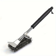 Grill Brush And Scraper BBQ Cleaner Triple Scrubber Extra Strong Wire Bristles
