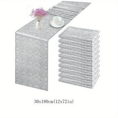 Rose Silver Sequin Table Runner Wedding Bridal Shower Christmas Decoration