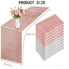 Rose Silver Sequin Table Runner Wedding Bridal Shower Christmas Decoration