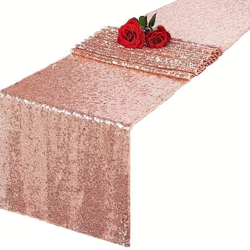 Rose Silver Sequin Table Runner Wedding Bridal Shower Christmas Decoration