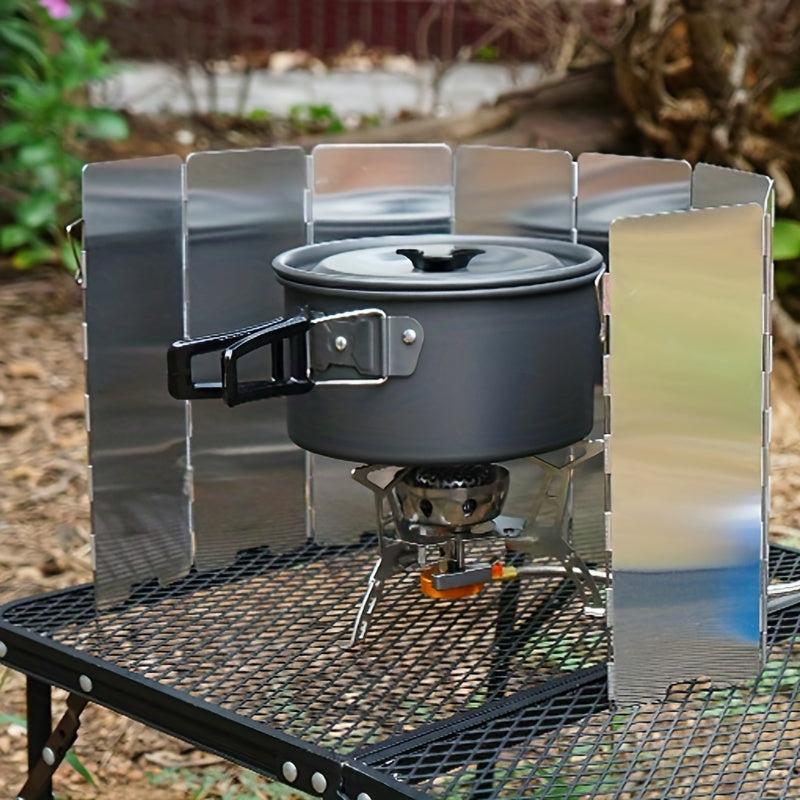 8pcs Camping BBQ Grill Head Windshield Aluminum Alloy Stove