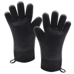 Silicone BBQ Gloves Heat Resistant Waterproof Kitchen Mitts