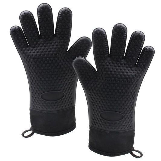 Silicone BBQ Gloves Heat Resistant Waterproof Kitchen Mitts