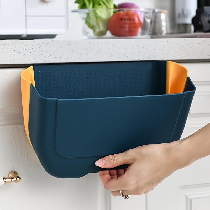 Wall-mounted Kitchen Trash Can Car Storage Bin Foldable Hanging Trash Can
