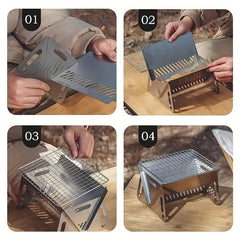 Compact Stainless Steel Charcoal Grill for Outdoor BBQs Camping Parties