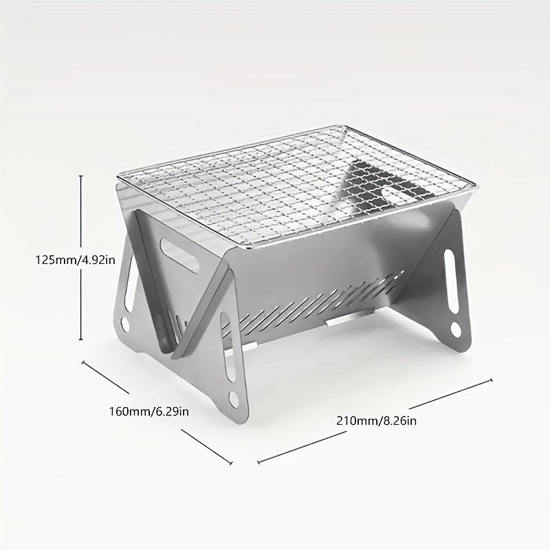 Compact Stainless Steel Charcoal Grill for Outdoor BBQs Camping Parties