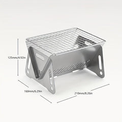 Compact Stainless Steel Charcoal Grill for Outdoor BBQs Camping Parties