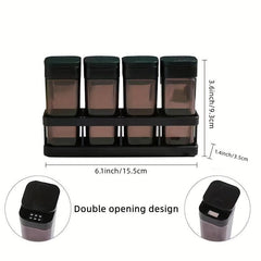4 Piece BBQ Spice Bottle Set - Outdoor BBQ Storage
