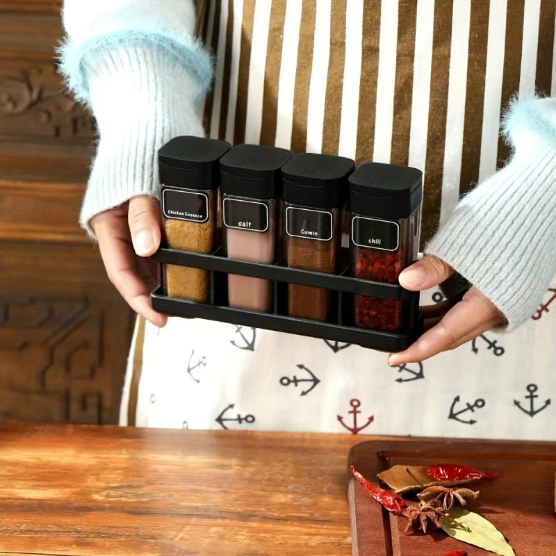4 Piece BBQ Spice Bottle Set - Outdoor BBQ Storage