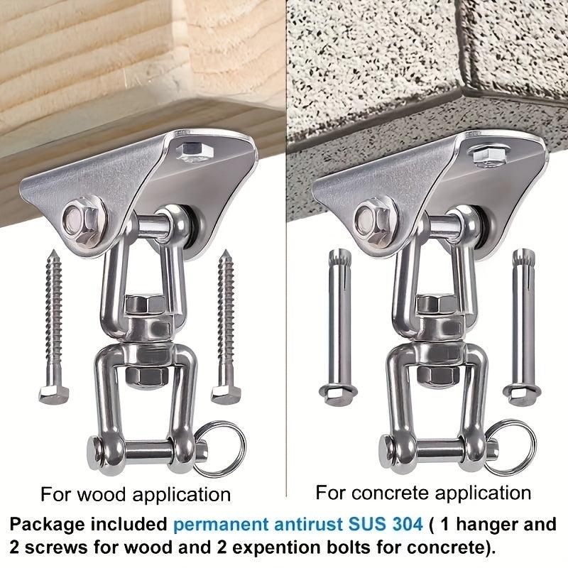 Heavy Duty Swing Hangers 360 Rotatable Suspension Hooks for Playground Porch