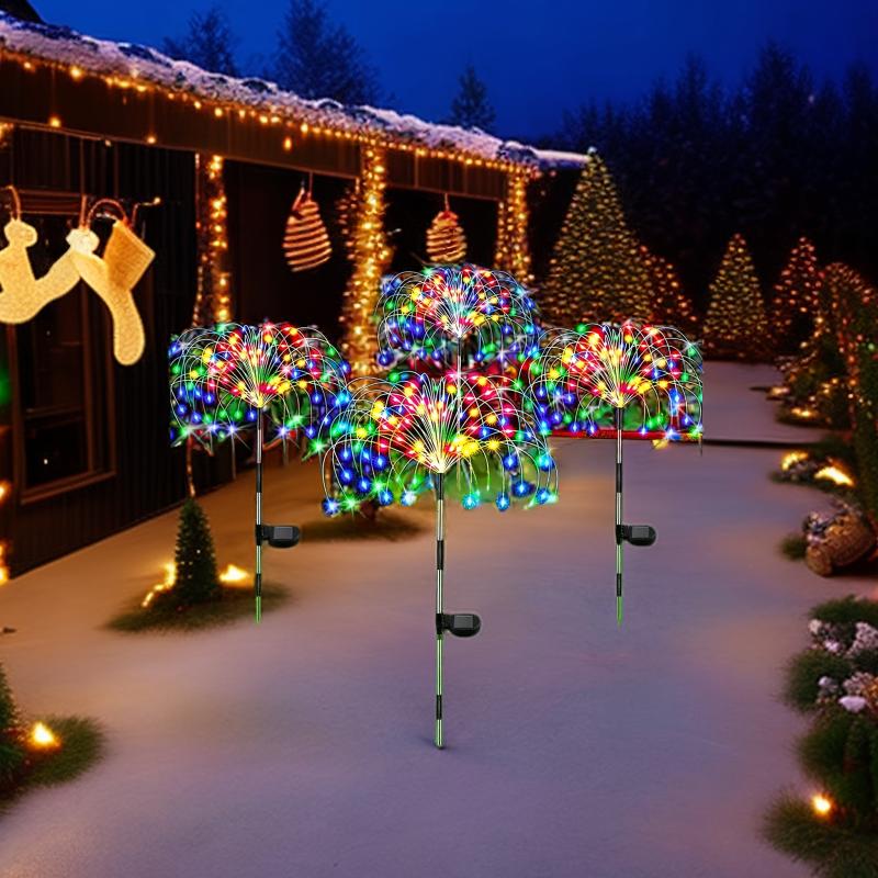 Solar Fireworks Lights Outdoor String 240LED 8 Modes Decorative Christmas Lights