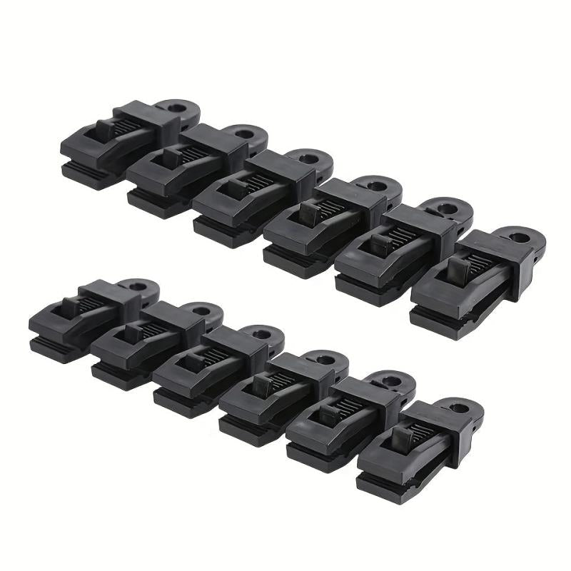 12pcs Awning Clamp Set Tent Snaps Hangers Camping Clips Tent Tighten Lock Grip