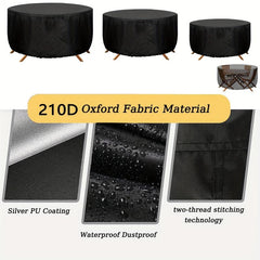 Waterproof Round Patio Furniture Cover Set UV Resistant