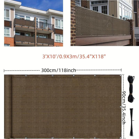 Brown Balcony Privacy Screen - Outdoor Windscreen Fencing