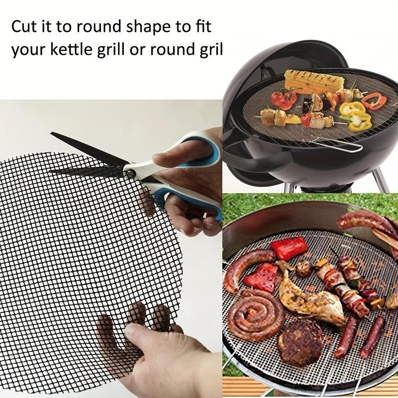 2 BBQ Grill Mat Non Stick Reusable Heat Resistant Mesh Oven Baking