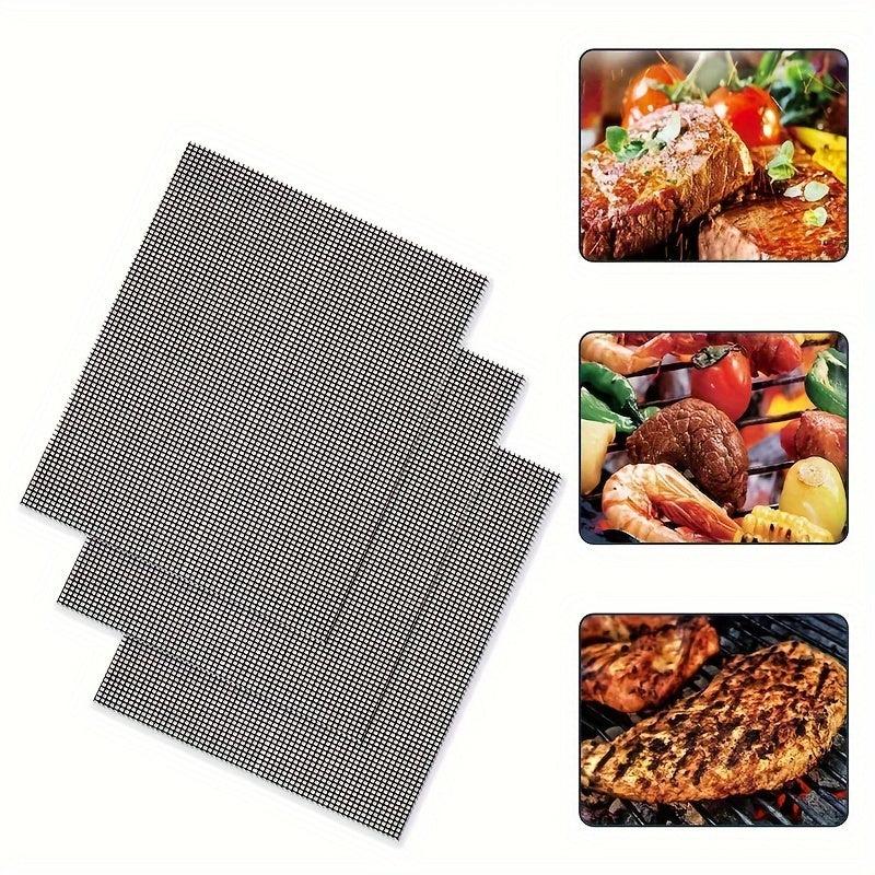 2 BBQ Grill Mat Non Stick Reusable Heat Resistant Mesh Oven Baking