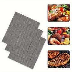 2 BBQ Grill Mat Non Stick Reusable Heat Resistant Mesh Oven Baking