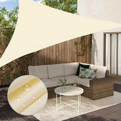 Waterproof Triangle Sun Shade Sail Awning Grey Beige