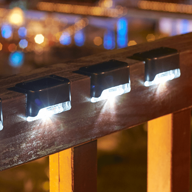 LED Solar Step Lights Outdoor Garden Deck Lights Waterproof