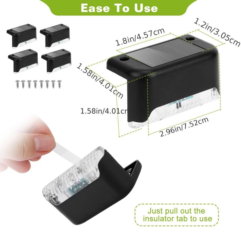 LED Solar Step Lights Outdoor Garden Deck Lights Waterproof