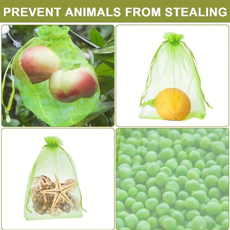 20pcs Fruit Protection Bags Drawstring Mesh for Trees