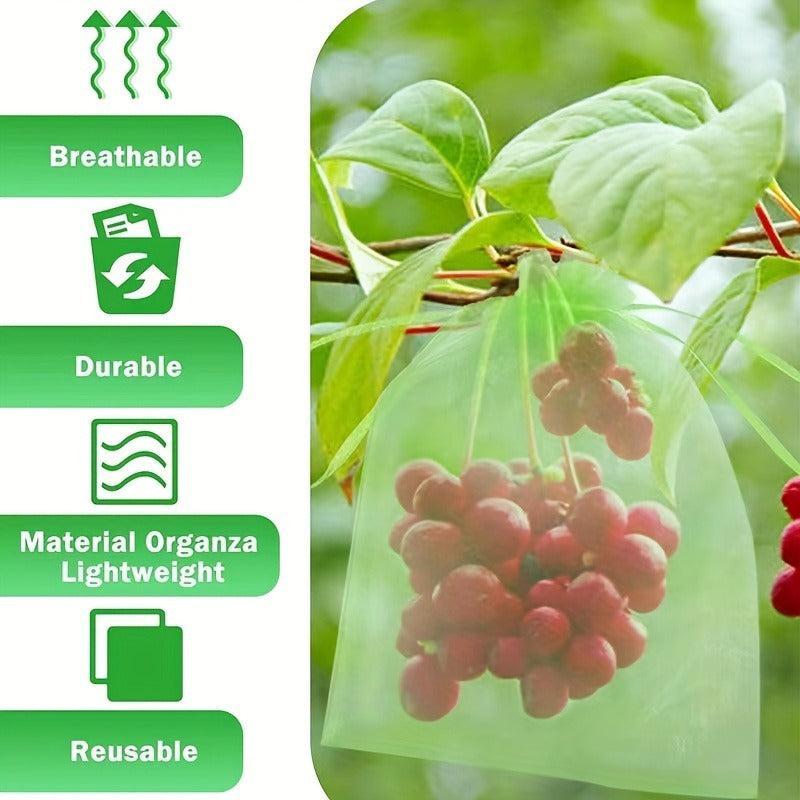20pcs Fruit Protection Bags Drawstring Mesh for Trees