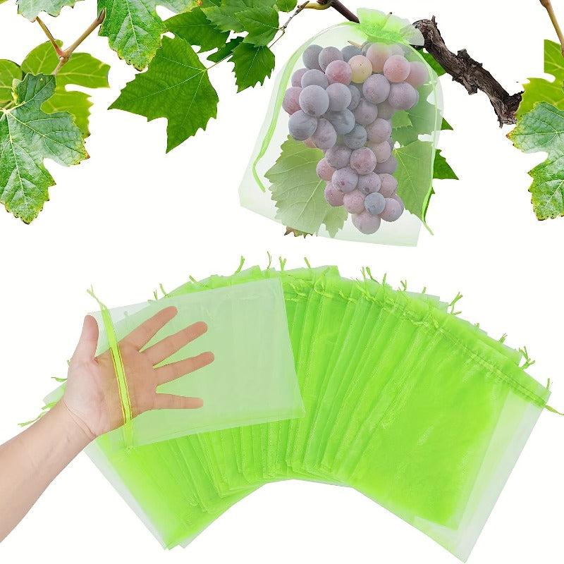 20pcs Fruit Protection Bags Drawstring Mesh for Trees