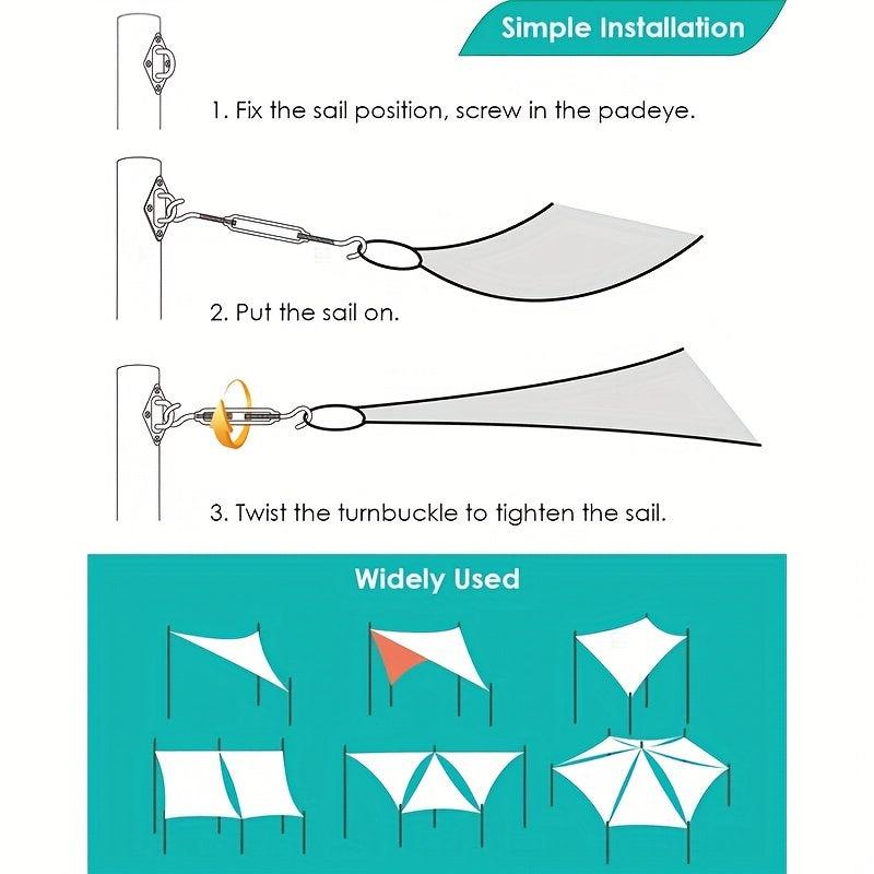 40pcs Sunshade Sail Hardware Kit 5 Inches Rust-proof for Yard Installation