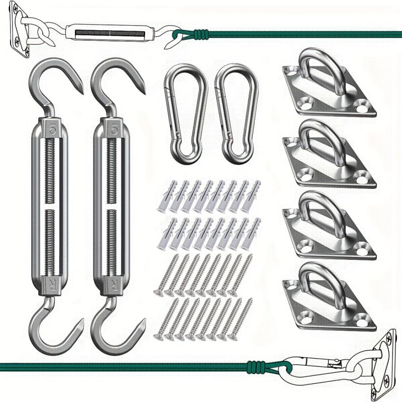40pcs Sunshade Sail Hardware Kit 5 Inches Rust-proof for Yard Installation