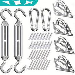 40pcs Sunshade Sail Hardware Kit 5 Inches Rust-proof for Yard Installation
