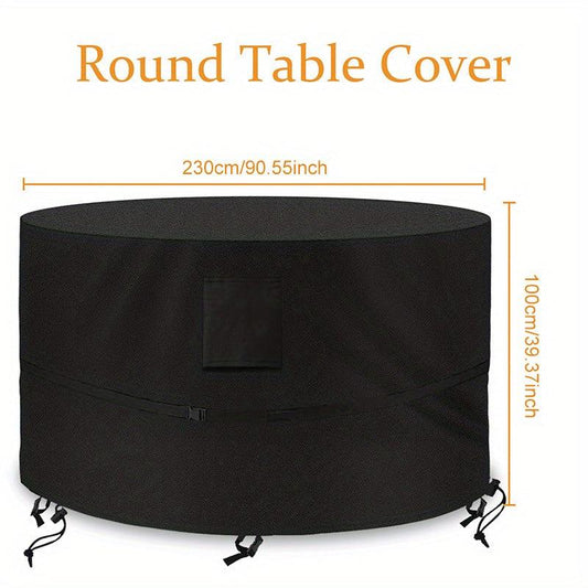 Round Garden Table Cover Waterproof Anti UV Outdoor Circular Table Cover