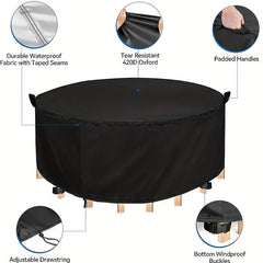 Round Patio Furniture Covers Waterproof Outdoor Table Chair Set Covers