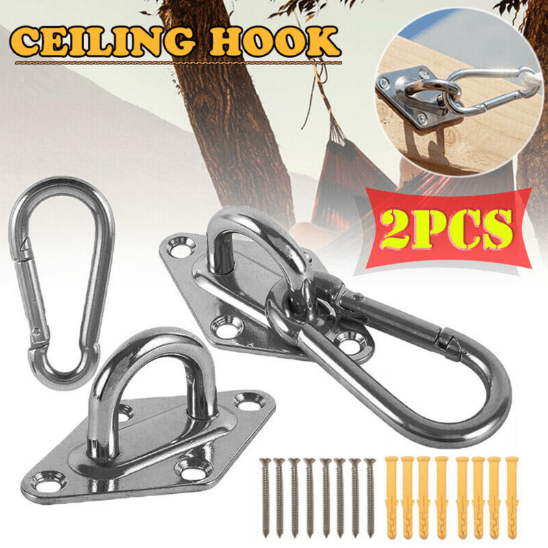 2pcs Stainless Heavy Duty Ceiling Hanging Hook Set