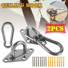 2pcs Stainless Heavy Duty Ceiling Hanging Hook Set