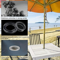 2 Patio Table Umbrella Hole Rings & Caps Set for Glass Outdoor Table