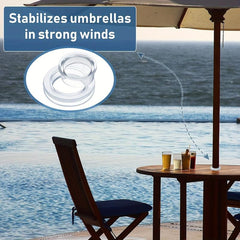 2 Patio Table Umbrella Hole Rings & Caps Set for Glass Outdoor Table