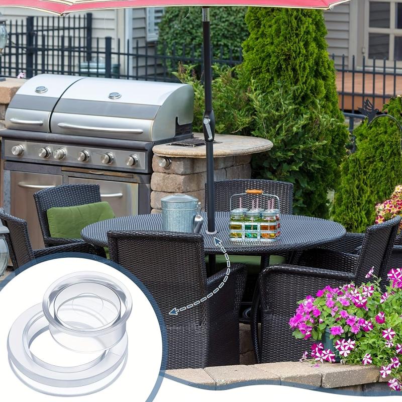 2 Patio Table Umbrella Hole Rings & Caps Set for Glass Outdoor Table