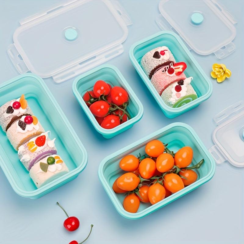 Portable Foldable Silicone Lunch Box Heat Resistant 4 Sizes Bowl Travel Food Sto