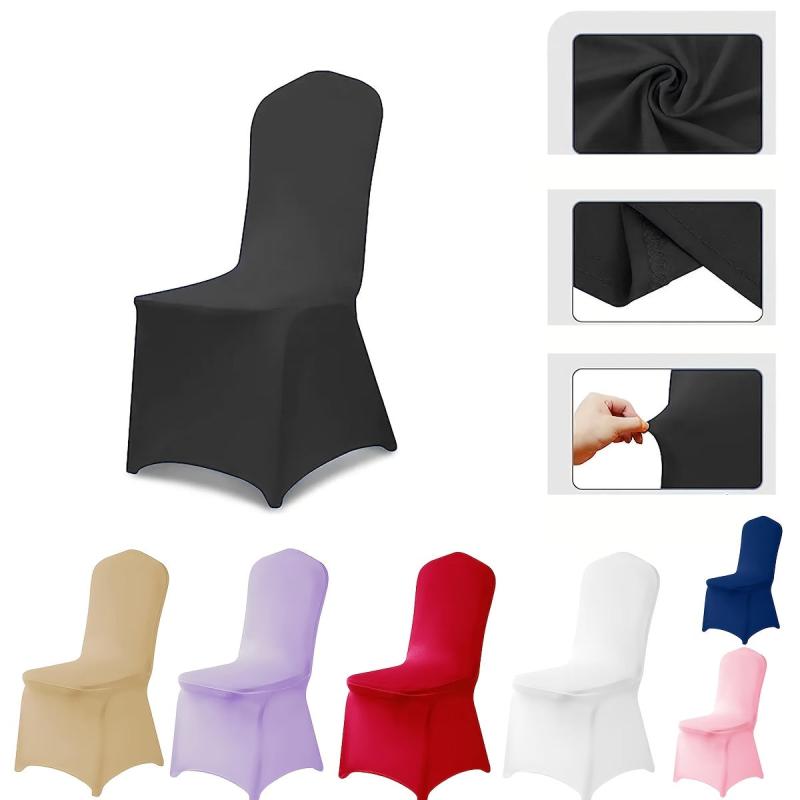 4pcs Stretch Chair Covers Spandex Folding Washable Fabric for Wedding Party