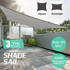 Waterproof Sun Shade Sail Garden Canopy Rectangle Pool Sun Shelter