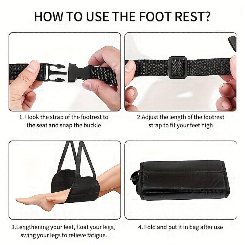 Memory Foam Travel Hammock With Airplane Footrest