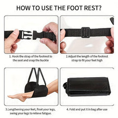 Memory Foam Travel Hammock With Airplane Footrest