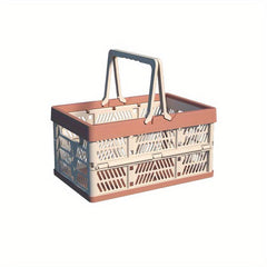 Outdoor Camping Folding Storage Basket Large Capacity Food Snack Storage Basket