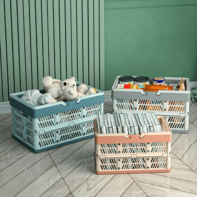 Outdoor Camping Folding Storage Basket Large Capacity Food Snack Storage Basket