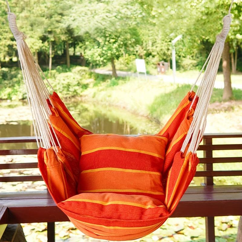 Garden Cotton Hammock Chair with 2 Cushions