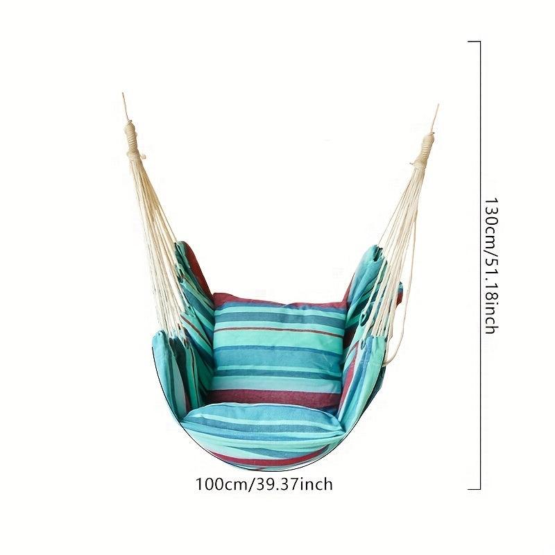 Garden Cotton Hammock Chair with 2 Cushions
