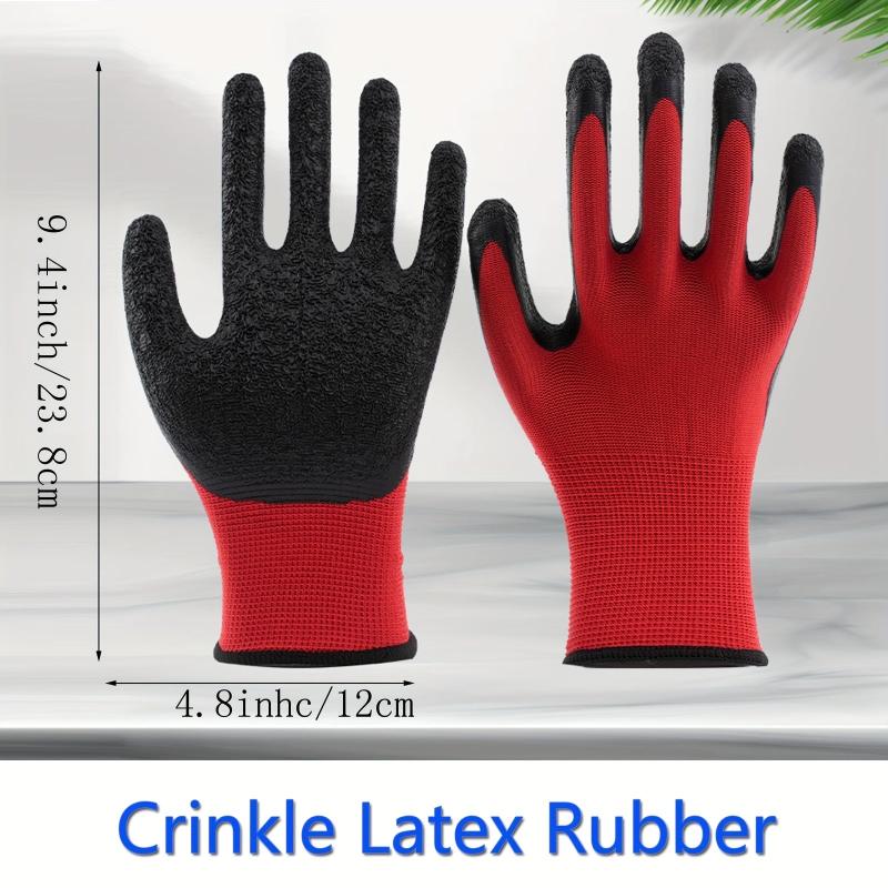 24 Pairs Safety Work Gloves Crinkle Latex Rubber Hand Coated Construction